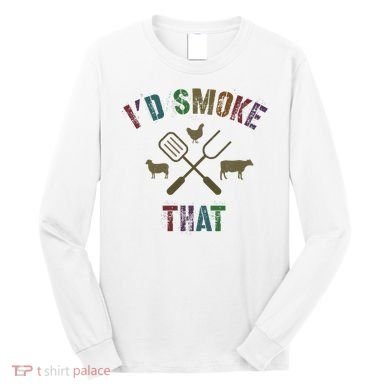 Funny Grilling ID Smoke That Grill Daddy Pit Meat Squad Long Sleeve Shirt