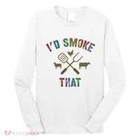 Funny Grilling ID Smoke That Grill Daddy Pit Meat Squad Long Sleeve Shirt thumb 0