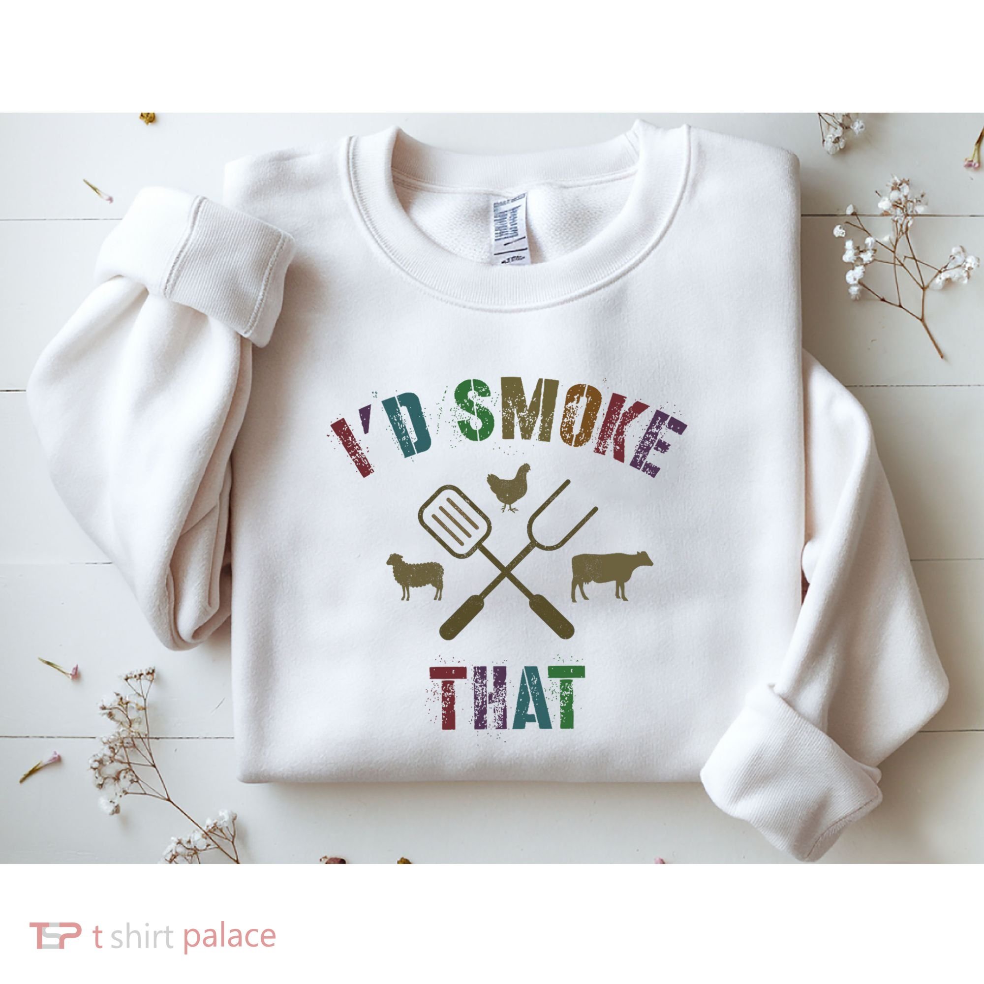 Funny Grilling ID Smoke That Grill Daddy Pit Meat Squad Sweatshirt