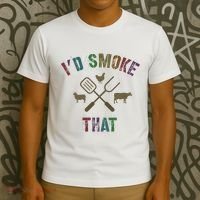 Funny Grilling ID Smoke That Grill Daddy Pit Meat Squad T-Shirt thumb 3