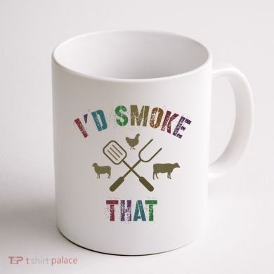 Funny Grilling ID Smoke That Grill Daddy Pit Meat Squad Coffee Mug back