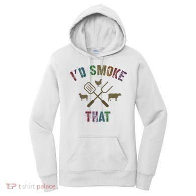 Funny Grilling ID Smoke That Grill Daddy Pit Meat Squad Women's Hoodie