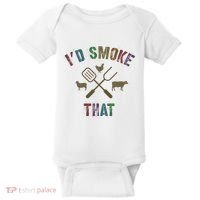 Funny Grilling ID Smoke That Grill Daddy Pit Meat Squad Baby Bodysuit thumb 0