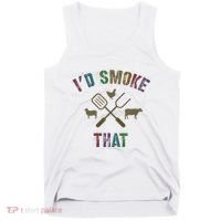 Funny Grilling ID Smoke That Grill Daddy Pit Meat Squad Tank Top thumb 0