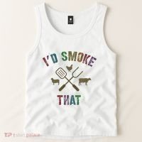 Funny Grilling ID Smoke That Grill Daddy Pit Meat Squad Tank Top thumb 2