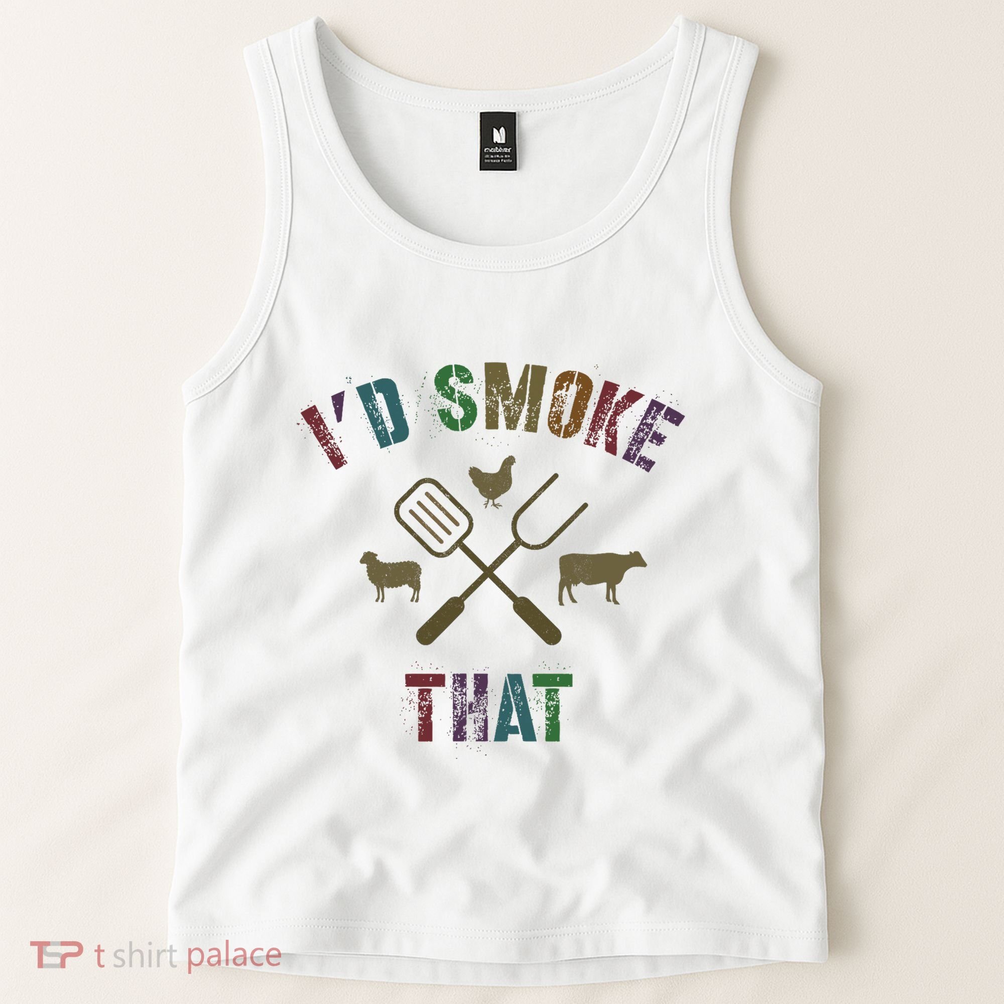 Funny Grilling ID Smoke That Grill Daddy Pit Meat Squad Tank Top