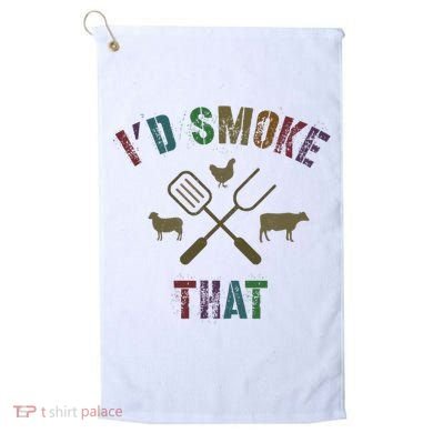 Funny Grilling ID Smoke That Grill Daddy Pit Meat Squad Golf Towel