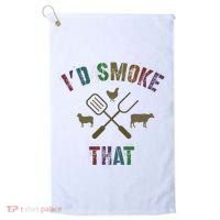 Funny Grilling ID Smoke That Grill Daddy Pit Meat Squad Golf Towel thumb 0