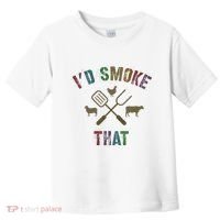 Funny Grilling ID Smoke That Grill Daddy Pit Meat Squad Toddler T-Shirt thumb 0