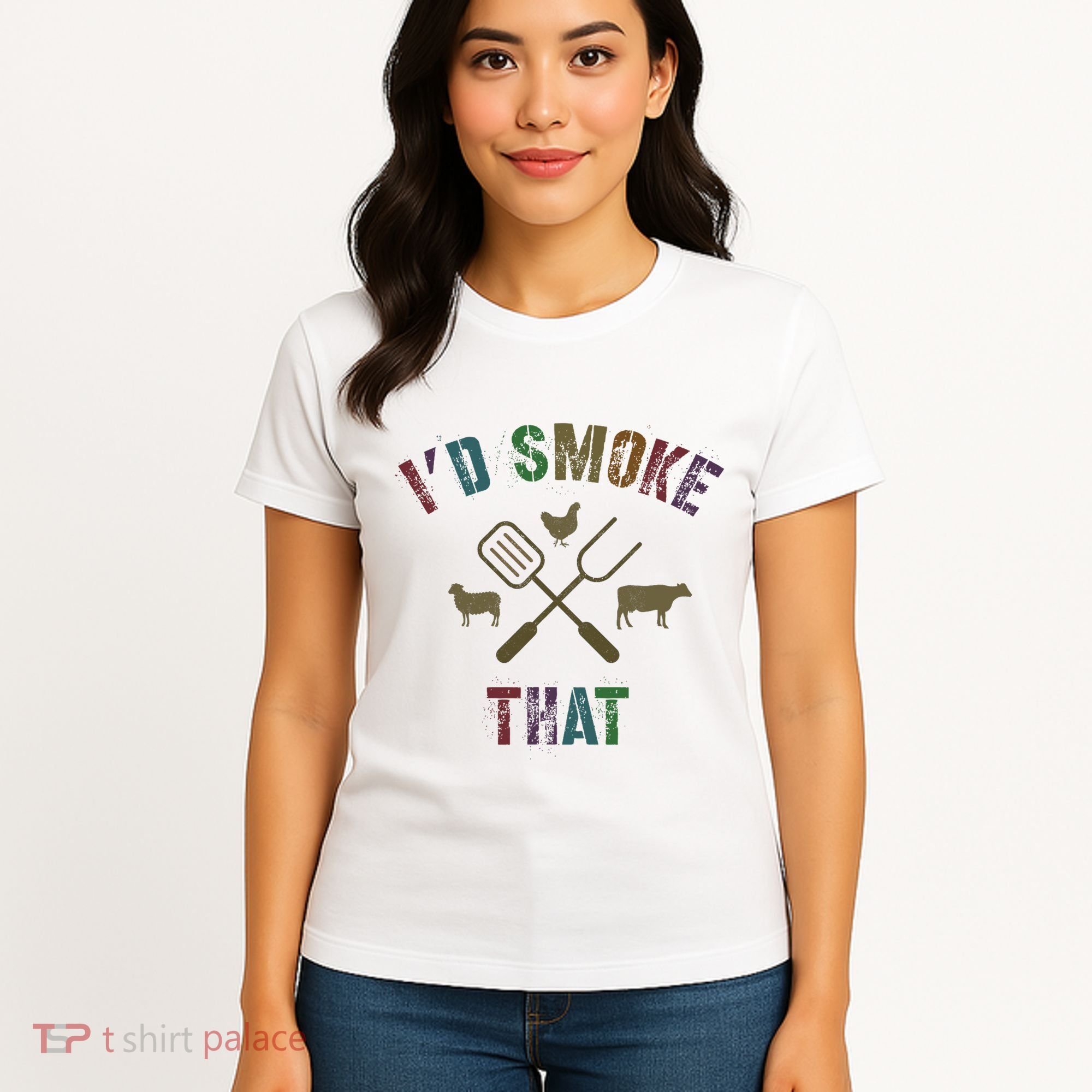 Funny Grilling ID Smoke That Grill Daddy Pit Meat Squad Women's T-Shirt