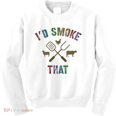 Funny Grilling ID Smoke That Grill Daddy Pit Meat Squad Kids Sweatshirt