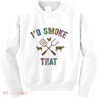 Funny Grilling ID Smoke That Grill Daddy Pit Meat Squad Kids Sweatshirt thumb 0