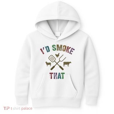 Funny Grilling ID Smoke That Grill Daddy Pit Meat Squad Kids Hoodie