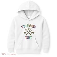 Funny Grilling ID Smoke That Grill Daddy Pit Meat Squad Kids Hoodie thumb 0