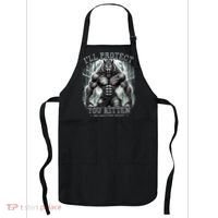 Funny Graphic ILl Protect You Kitten Alpha Wolf Apron thumb 0