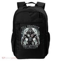 Funny Graphic ILl Protect You Kitten Alpha Wolf Backpack thumb 0