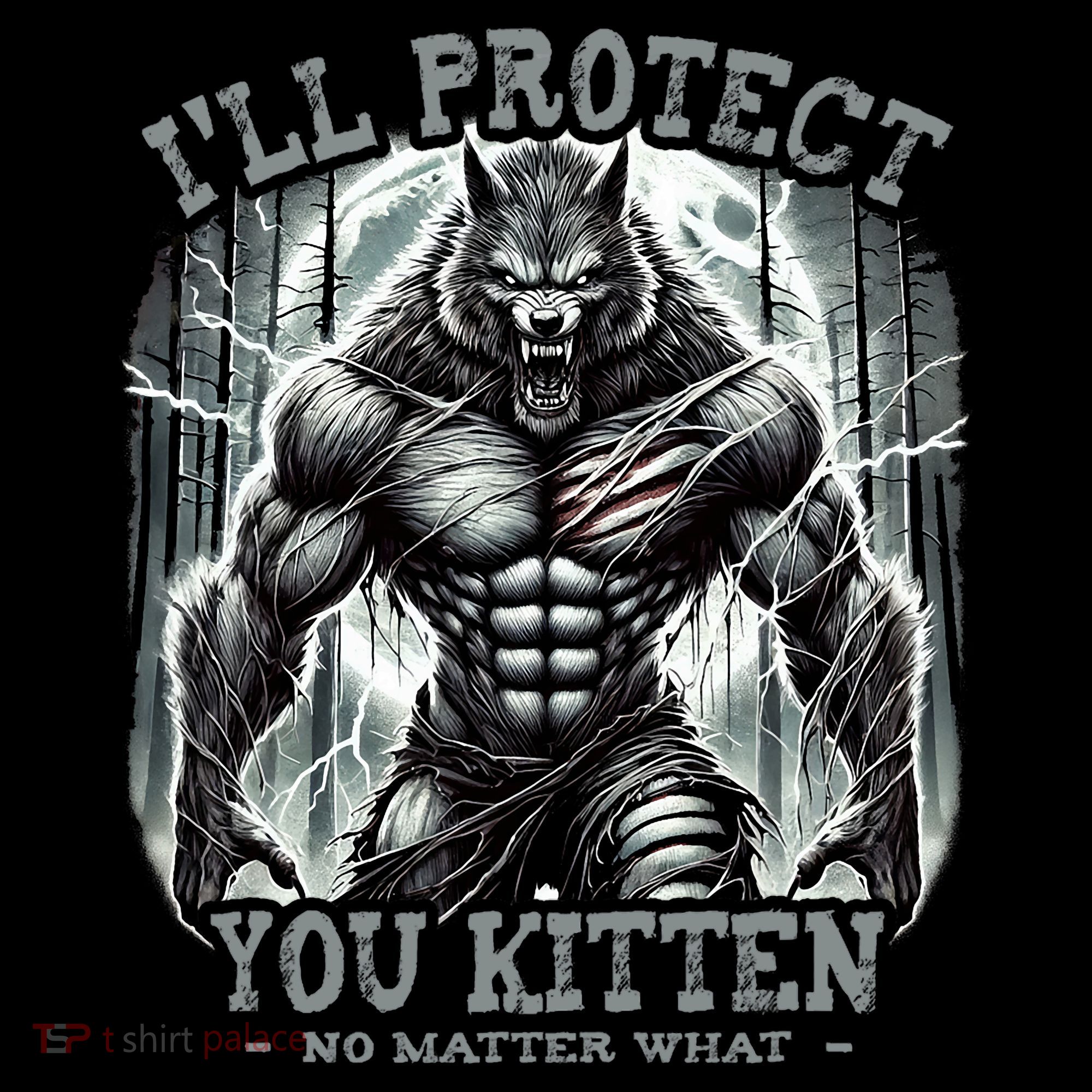 Funny Graphic ILl Protect You Kitten Alpha Wolf Mousepad