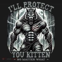 Funny Graphic ILl Protect You Kitten Alpha Wolf Women's Tank Top thumb 5