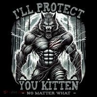Funny Graphic ILl Protect You Kitten Alpha Wolf Baby Bodysuit thumb 2
