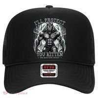 Funny Graphic ILl Protect You Kitten Alpha Wolf Hat thumb 0