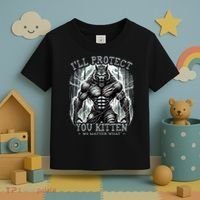 Funny Graphic ILl Protect You Kitten Alpha Wolf Toddler T-Shirt thumb 3