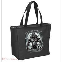 Funny Graphic ILl Protect You Kitten Alpha Wolf Tote Bag thumb 2