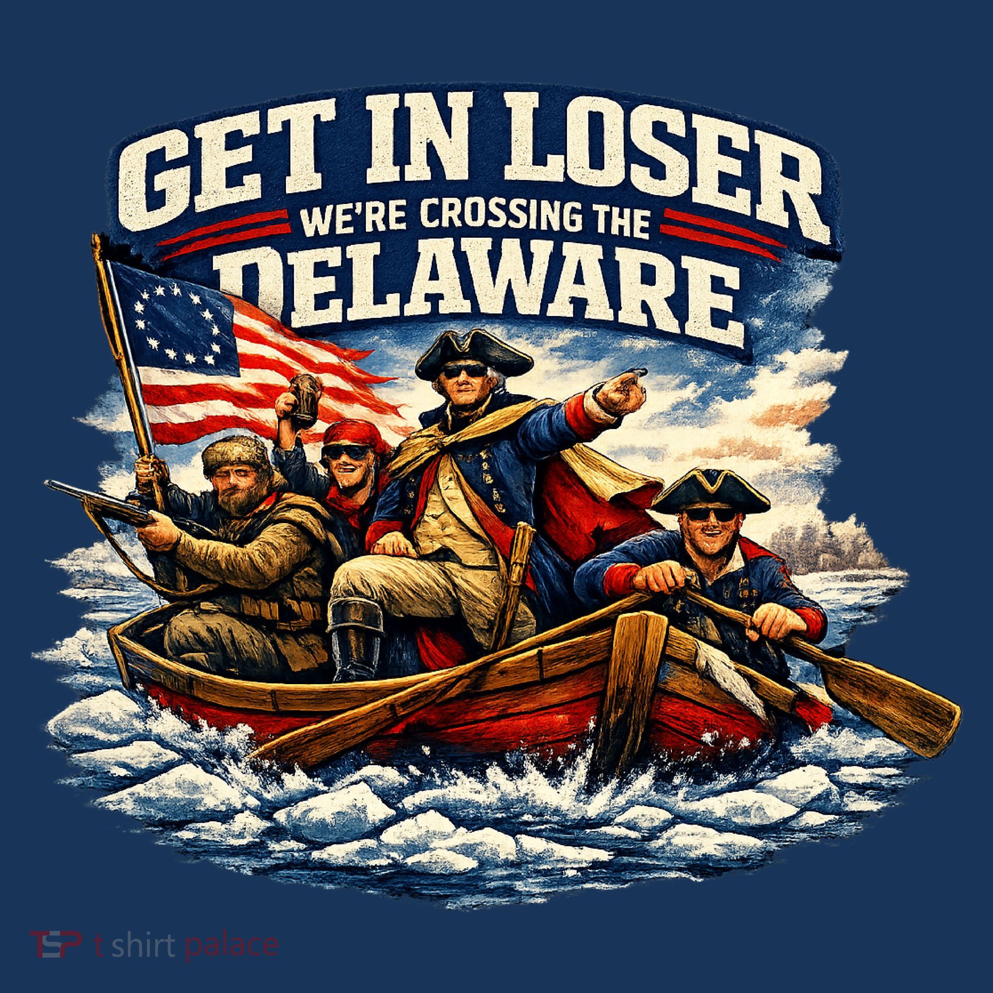 Funny Get In Loser We're Crossing The Delaware T-Shirt