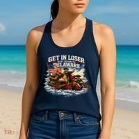 Funny Get In Loser We're Crossing The Delaware Women's Tank Top thumb 2