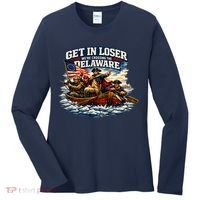 Funny Get In Loser We're Crossing The Delaware Women's Long Sleeve Shirt thumb 0