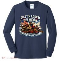 Funny Get In Loser We're Crossing The Delaware Kids Long Sleeve Shirt thumb 0