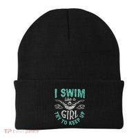 Funny Gift I Swim Like Try To Keep Up Funny Swimming Swimmer Gift Beanie thumb 0