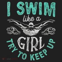 Funny Gift I Swim Like Try To Keep Up Funny Swimming Swimmer Gift Golf Towel thumb 3