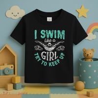 Funny Gift I Swim Like Try To Keep Up Funny Swimming Swimmer Gift Toddler T-Shirt thumb 3