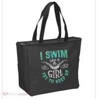 Funny Gift I Swim Like Try To Keep Up Funny Swimming Swimmer Gift Tote Bag thumb 2