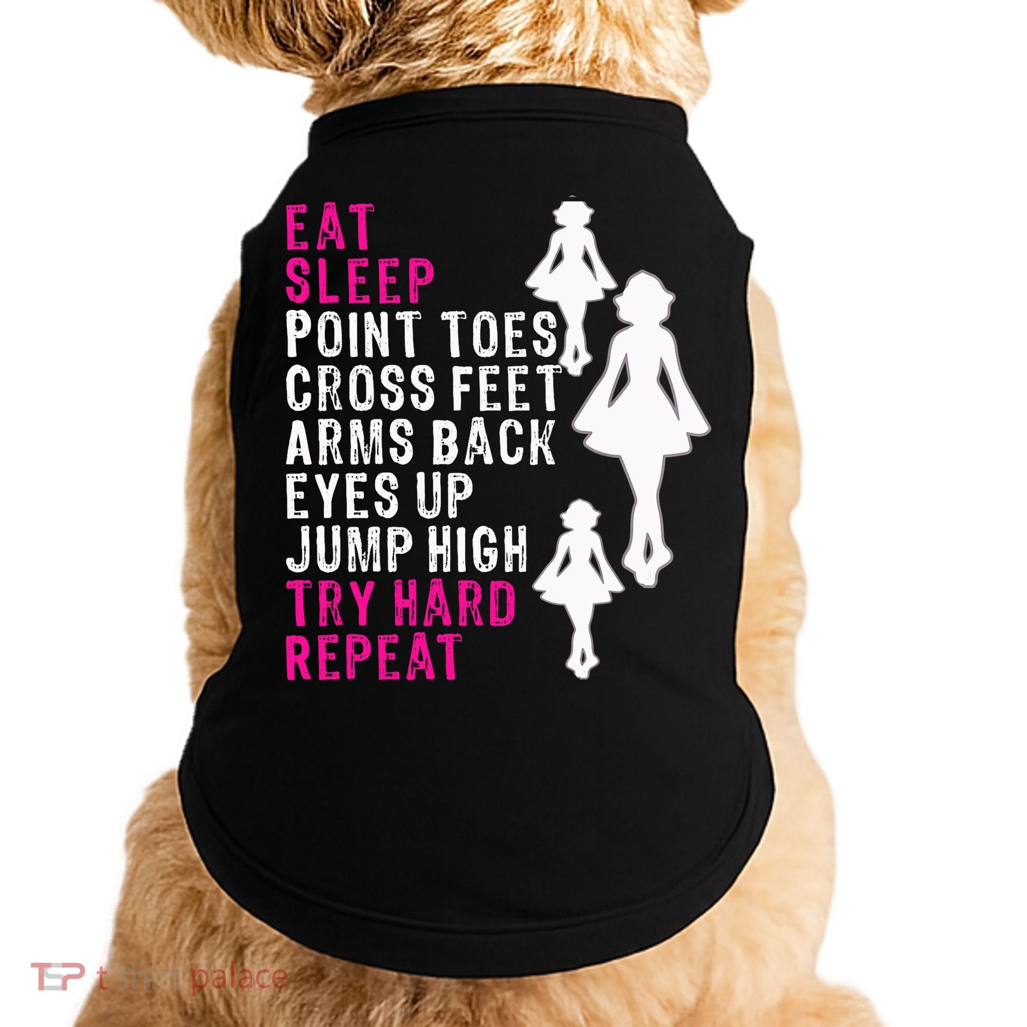 Funny Girl Irish Dance Gift, Eat Sleep Repeat Doggie Tank