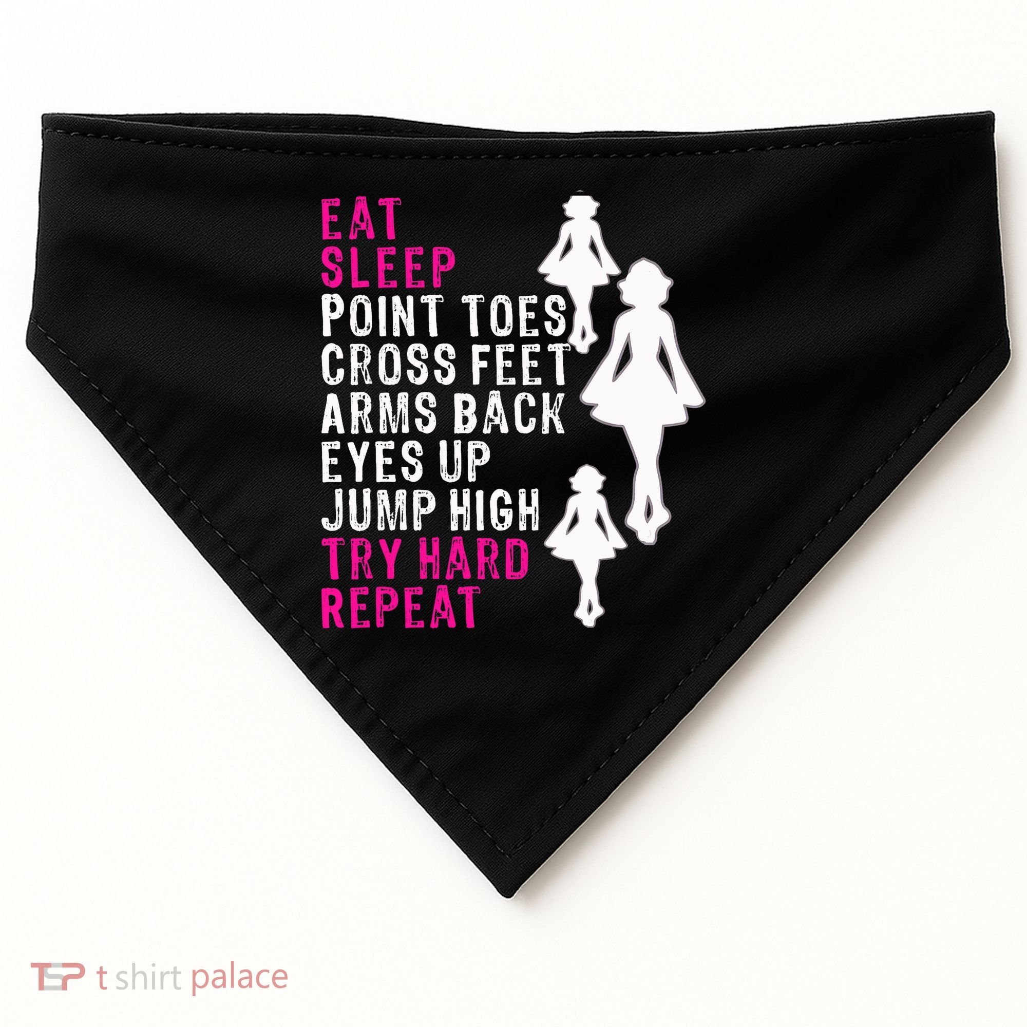 Funny Girl Irish Dance Gift, Eat Sleep Repeat USA-Made Doggie Bandana