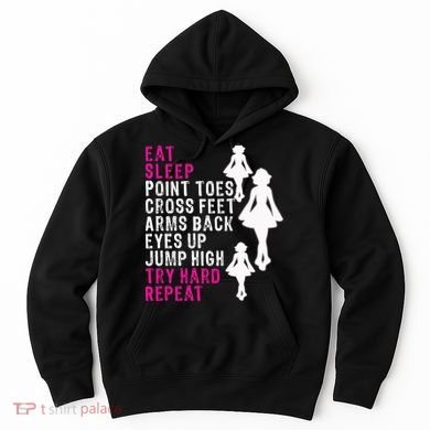 Funny Girl Irish Dance Gift, Eat Sleep Repeat Hoodie