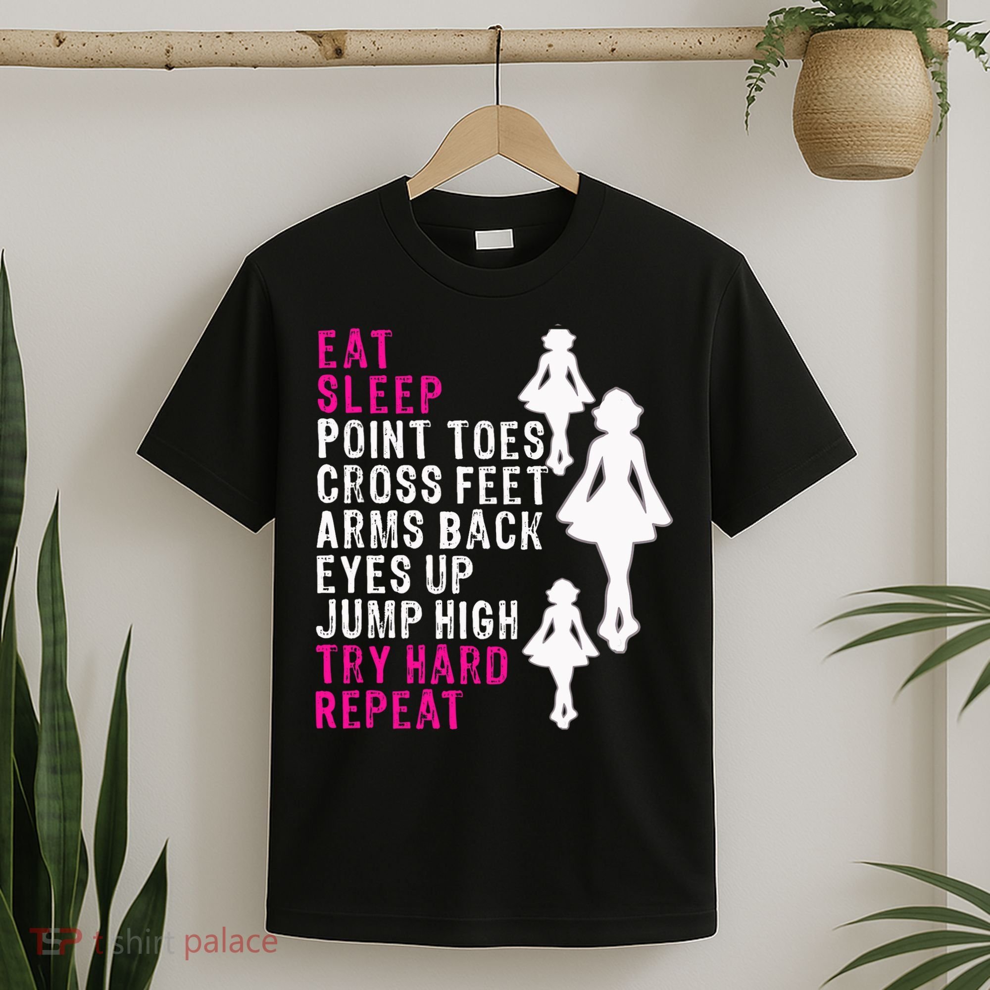 Funny Girl Irish Dance Gift, Eat Sleep Repeat T-Shirt