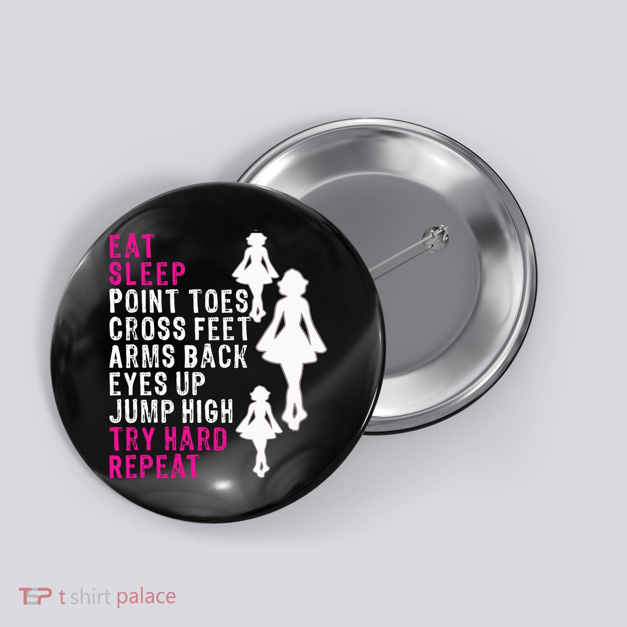 Funny Girl Irish Dance Gift, Eat Sleep Repeat Button