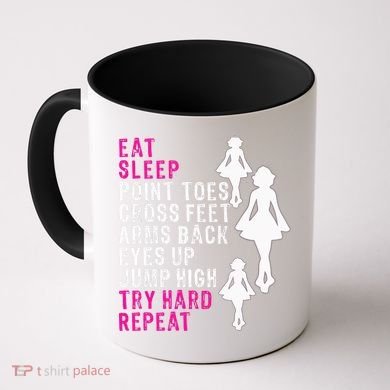 Funny Girl Irish Dance Gift, Eat Sleep Repeat Coffee Mug