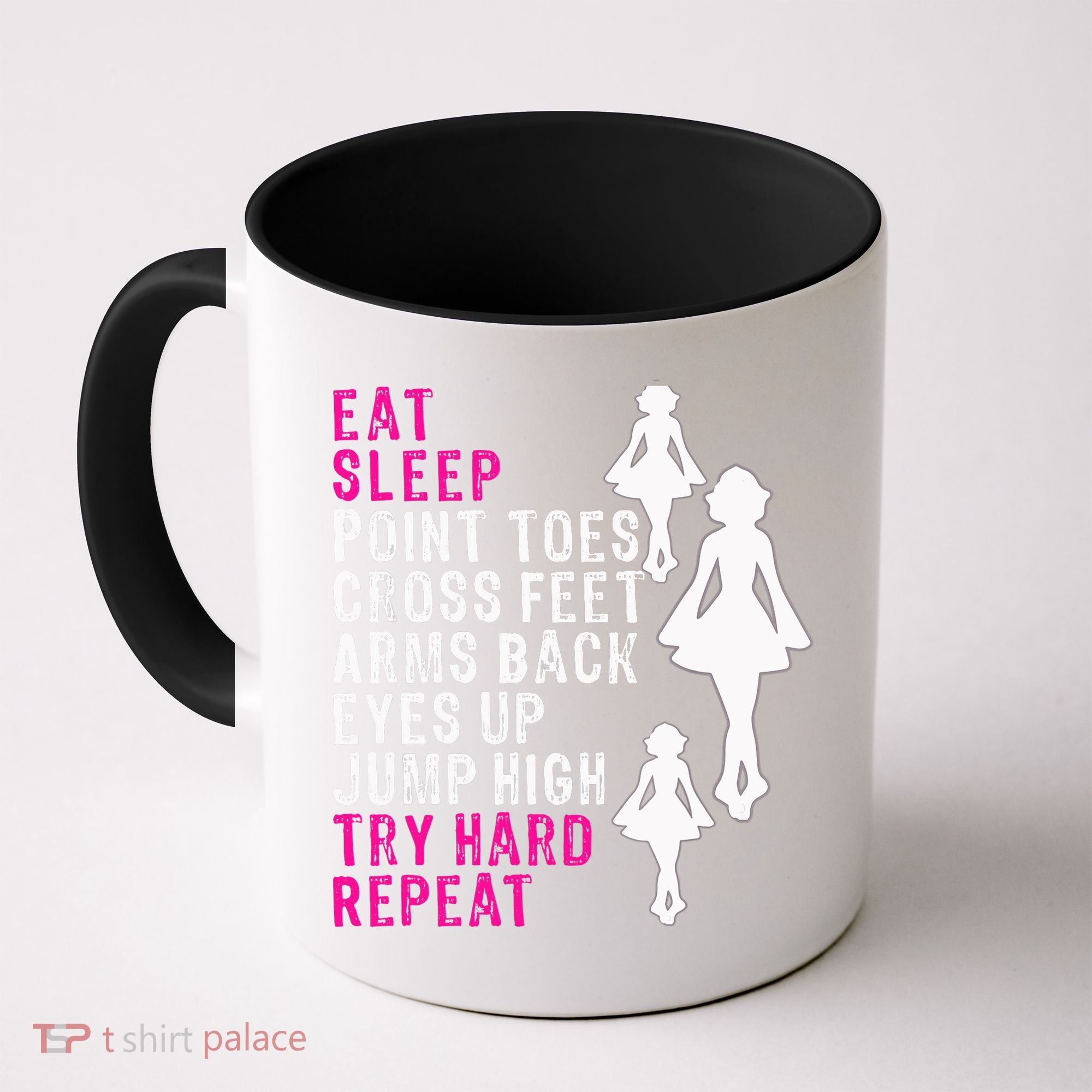 Funny Girl Irish Dance Gift, Eat Sleep Repeat Coffee Mug