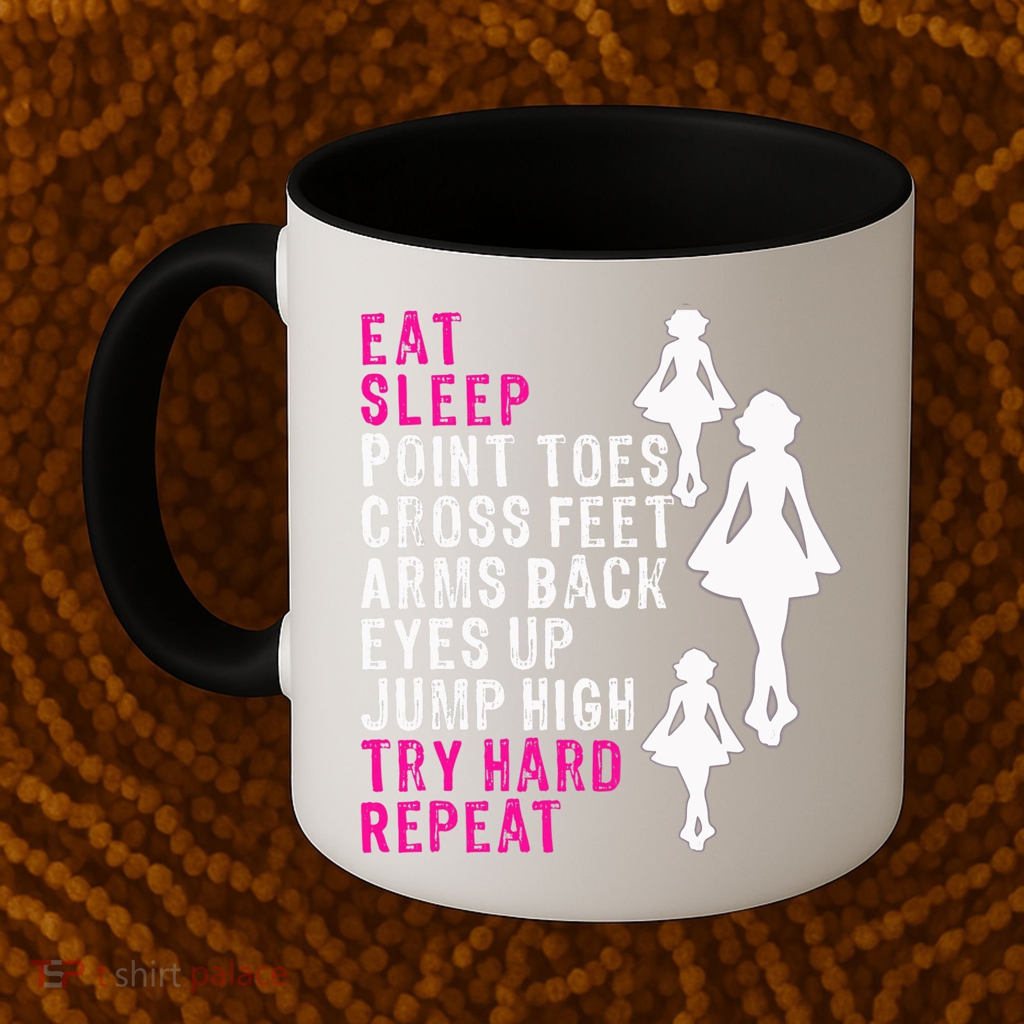 Funny Girl Irish Dance Gift, Eat Sleep Repeat Coffee Mug