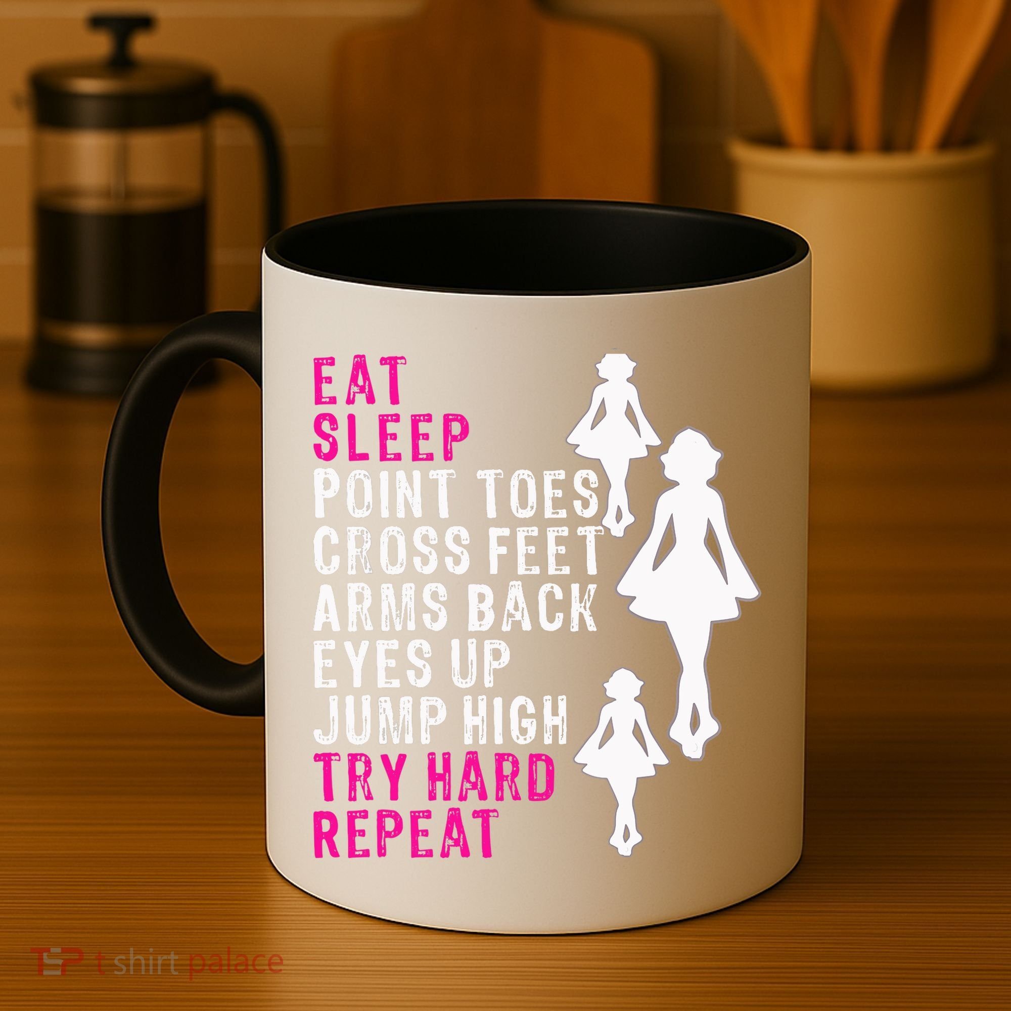 Funny Girl Irish Dance Gift, Eat Sleep Repeat Coffee Mug