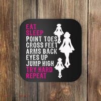 Funny Girl Irish Dance Gift, Eat Sleep Repeat Coaster thumb 0