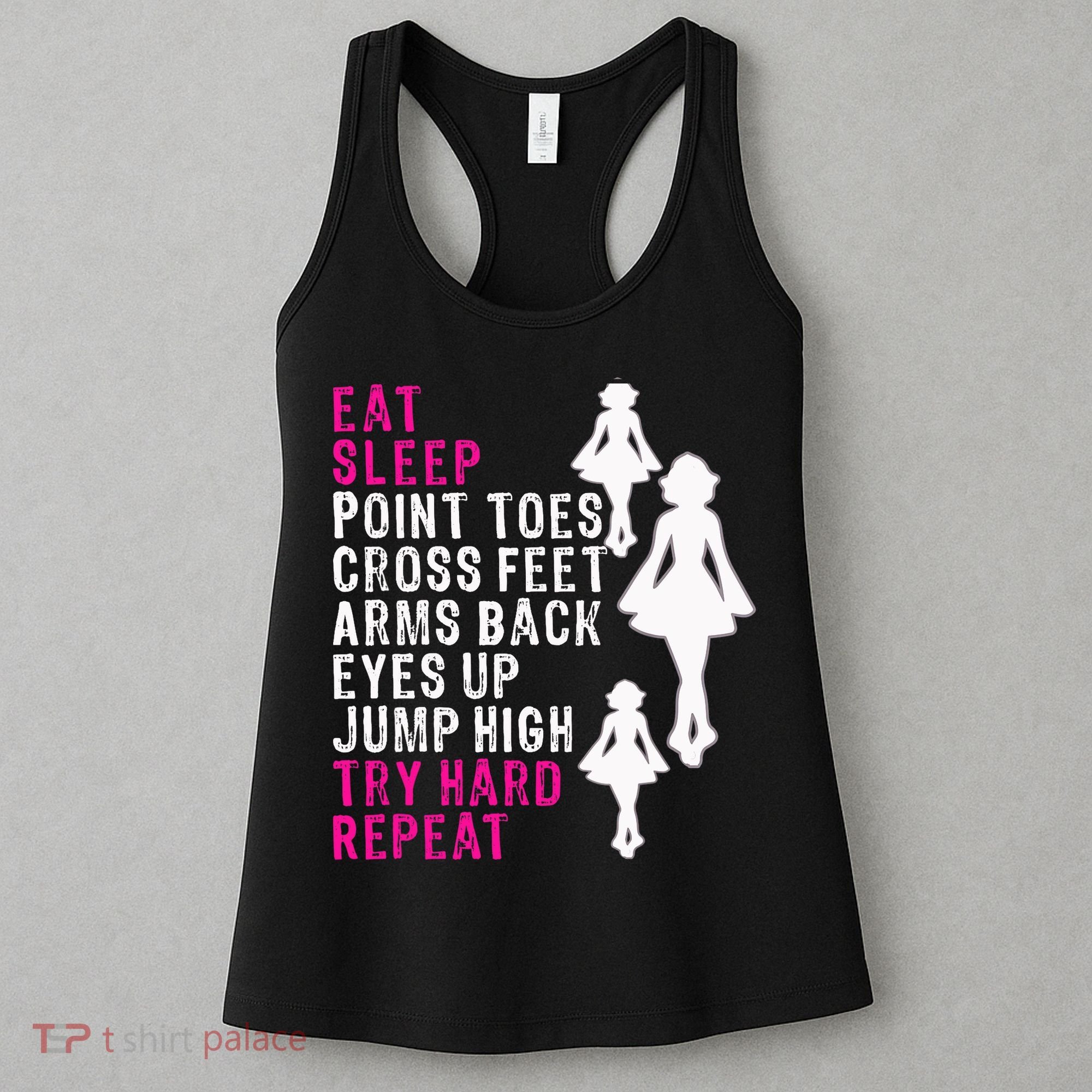 Funny Girl Irish Dance Gift, Eat Sleep Repeat Women's Tank Top
