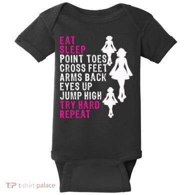 Funny Girl Irish Dance Gift, Eat Sleep Repeat Baby Bodysuit