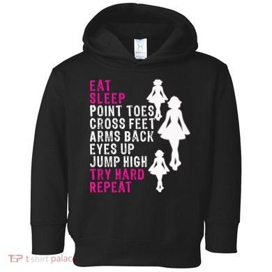 Funny Girl Irish Dance Gift, Eat Sleep Repeat Toddler Hoodie