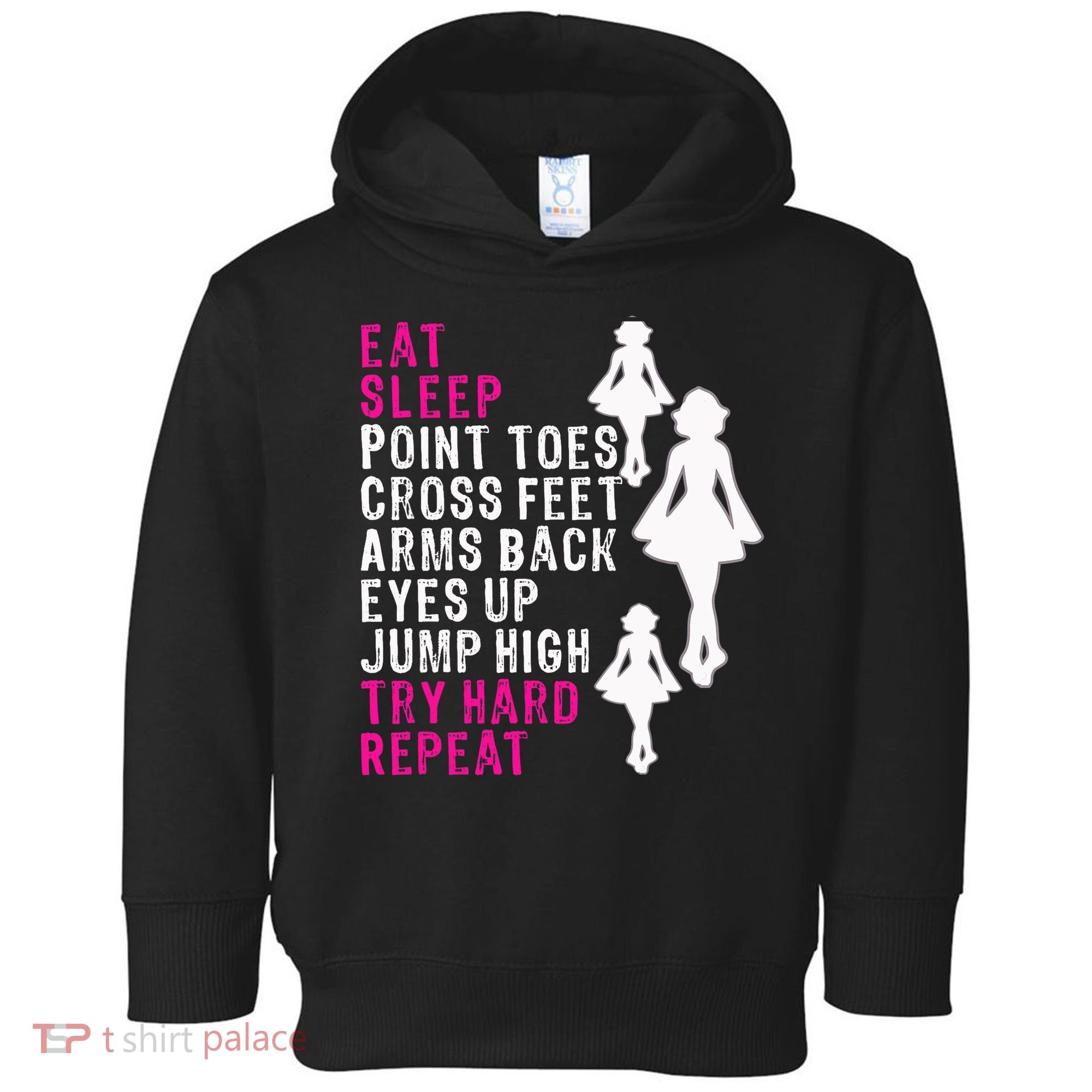 Funny Girl Irish Dance Gift, Eat Sleep Repeat Toddler Hoodie