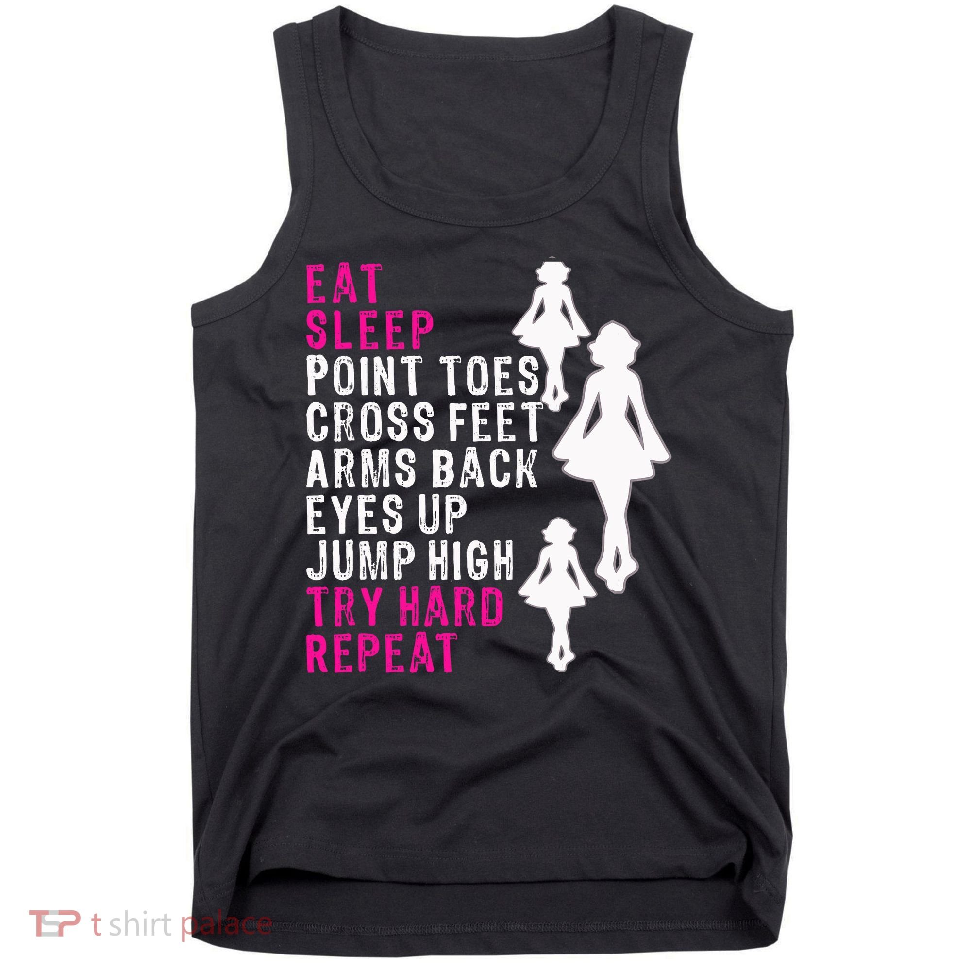 Funny Girl Irish Dance Gift, Eat Sleep Repeat Tank Top