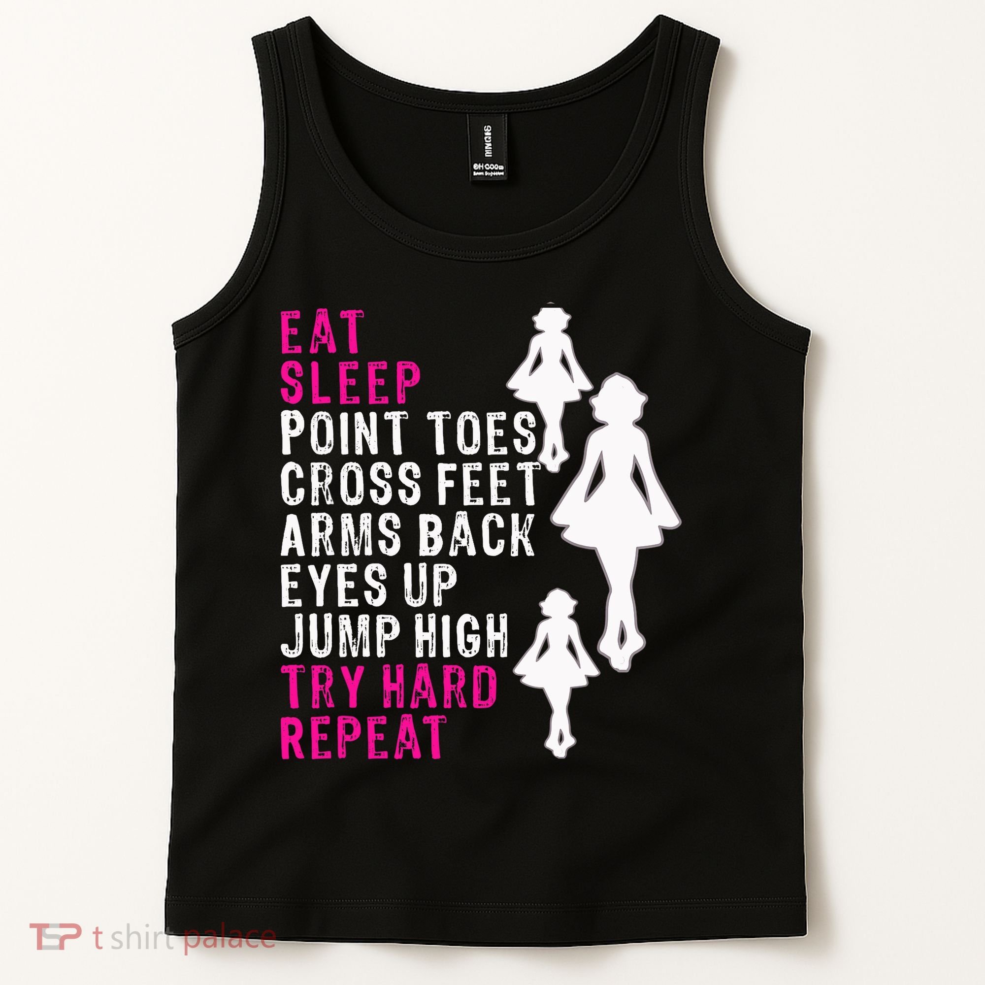 Funny Girl Irish Dance Gift, Eat Sleep Repeat Tank Top